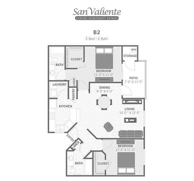 Two Bedroom One Bathroom